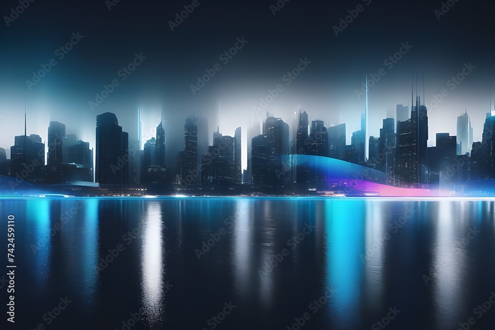 Fototapeta premium city skyline at sunset