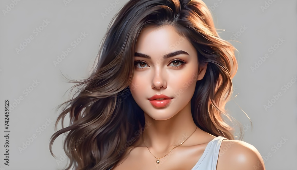 Close up portrait of beautiful young woman