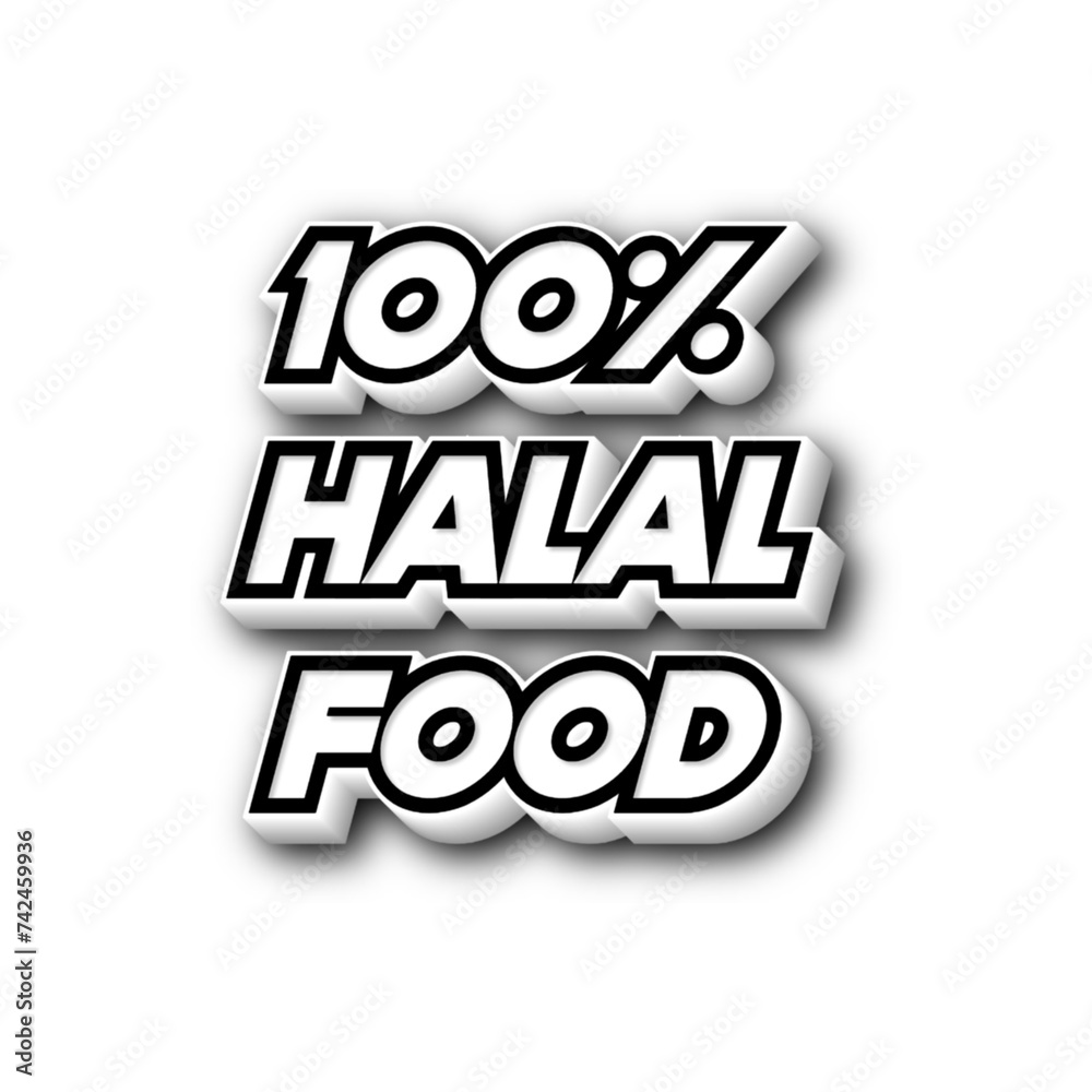 3D 100% Halal food poster