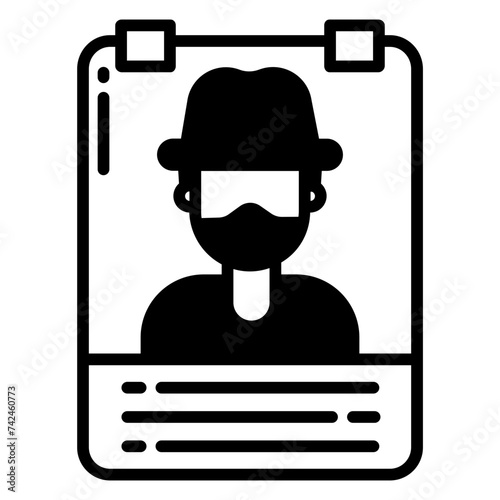 Wanted glyph and line vector illustration