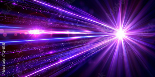 purple light beam rays on black background, neon light rays background