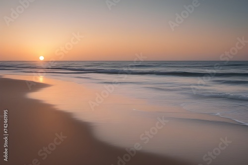 sunrise on the water / Early summer morning bright sky Beach © Tayba