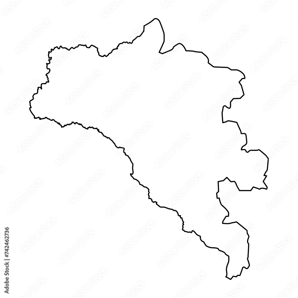 Gambela Region map, administrative division of Ethiopia. Vector illustration.