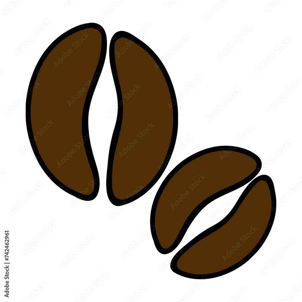 Coffee beans. Drink, beverage, invigorating, hot, degree of roasting, Arabica, Robusta, morning, breakfast, liquid, dessert, latte, Americano, espresso, cappuccino. Vector illustration Coffee beans. Drink, beverage, invigorating, hot, degree of roasting, Arabica, Robusta, morning, breakfast, liquid, dessert, latte, Americano, espresso, cappuccino. Vector illustration