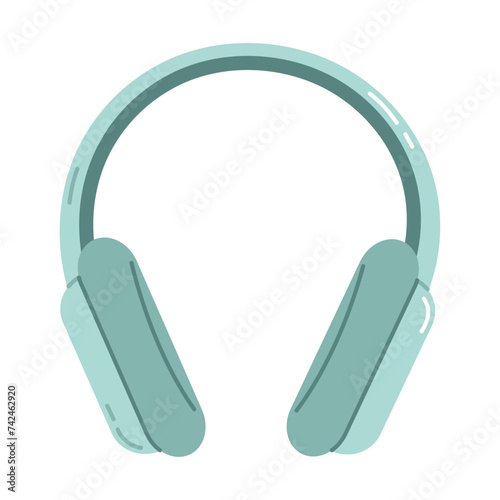 Headphones isolated on white background. Flat vector illustration