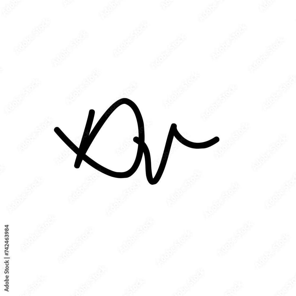 A hand-drawn signature logo design template A hand-drawn signature logo design template