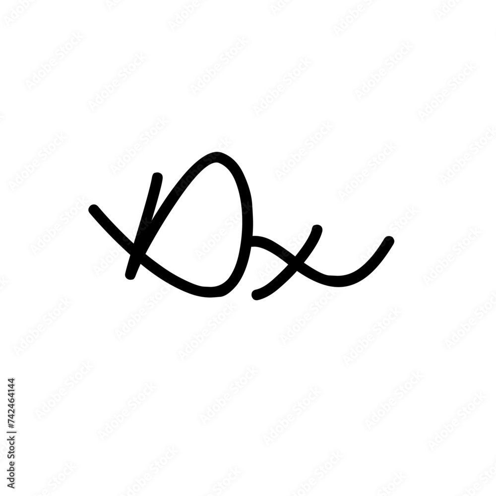 A hand-drawn signature logo design template A hand-drawn signature logo design template