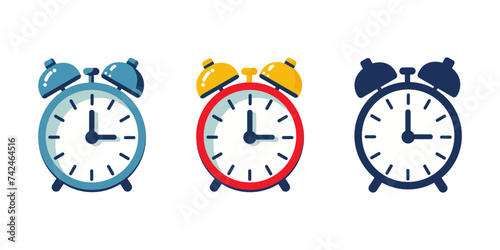 Alarm Clock icon vector icon, Wake up, get up concept, Time sign isolated on white background. Trendy Flat style for graphic design
