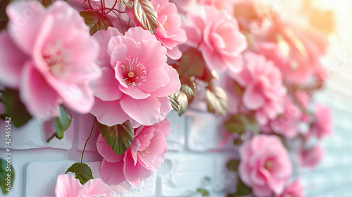 Soft Pink Flower Blossoms, Summer Garden Beauty, Floral Freshness and Romantic Bloom, Natures Colorful Display
