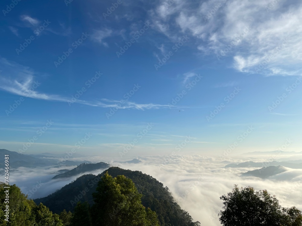 Sea of ​​mist at Betong in the morning, Yala Province, Thailand
