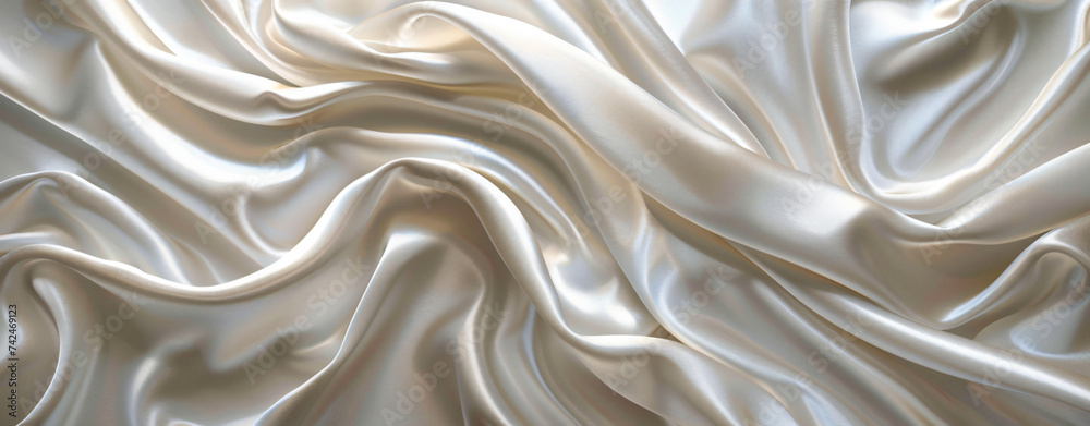 soft white silk, in the style of graphic illustration, wavy, photorealistic pastiche, graceful curves