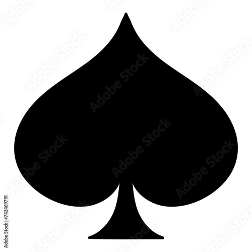 Spades suit. Playing cards, gambling, casino, poker, play for money, win, lose, winner, jackpot, gambler, deck, hand, blackjack, joker, gamble, addiction, card reading, cartomancy. Vector illustration