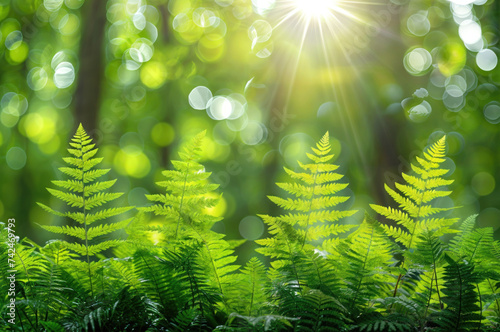 Lush green ferns. Exploring the verdant beauty of nature flourishing forests, where vibrant foliage and fresh growth create an enchanting tapestry of life and renewal