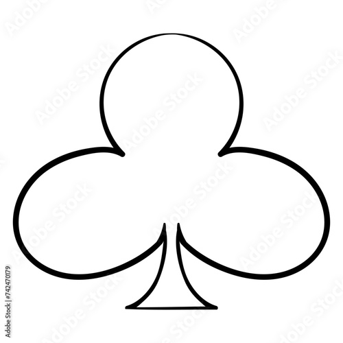 Clubs suit. Playing cards, gambling, casino, poker, play for money, win, lose, winner, jackpot, gambler, deck, hand, blackjack, joker, gamble, addiction, card reading, cartomancy. Vector illustration
