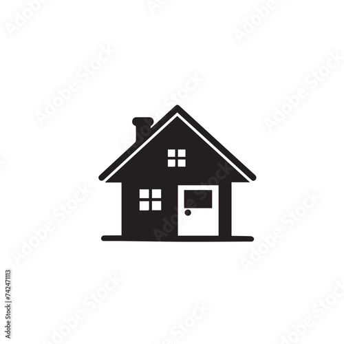 Home in cartoon, doodle style . Image for t-shirt, web, mobile apps and ui. Isolated 2d vector illustration in logo, icon, sketch style, Eps 10, black and white. AI Generative