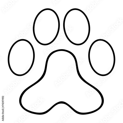 Paw print. Animal, cat, dog, fox, pads, claws, soft, track, pet, beloved, veterinary, care, walk, pattern, owner, limbs, treat, love, purr, bark, fur, tail, vet. Vector illustration