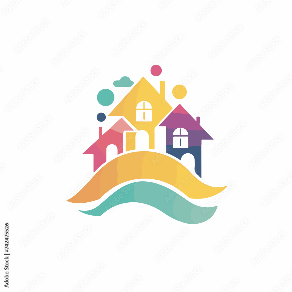 Home in cartoon, doodle style. Image for t-shirt, web, mobile apps and ui. Isolated 2d vector illustration in logo, icon, sketch style, Eps 10. AI Generative