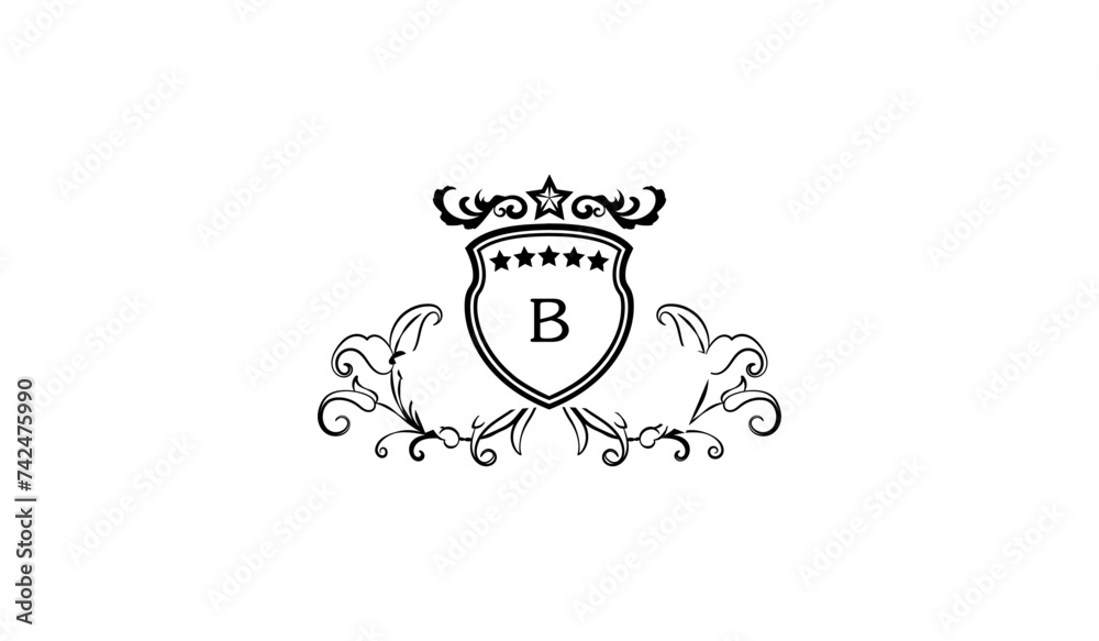 Luxury Crown Blade Shaped Alphabetical Logo