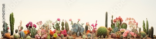 Cacti Landscape: A Green Desert Garden featuring a Variety of Nature's Prickly Plants, including