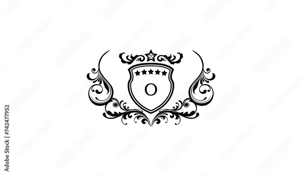 Naklejka premium Luxury Crown Blade Shaped Alphabetical Logo