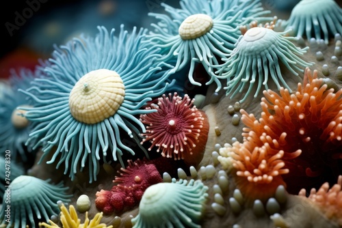 Microscopic close up of bacteria fighting against the structure of teeth in intricate detail view