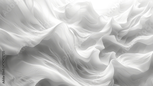 Abstract white satin silky cloth for background, with soft waves,waving in the wind. photo
