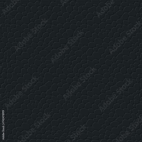 Black leather texture. Seamless vector pattern. Leather background.