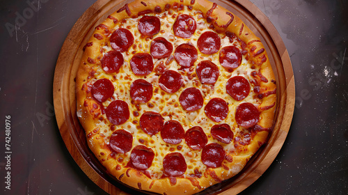 Homemade Pepperoni Pizza.