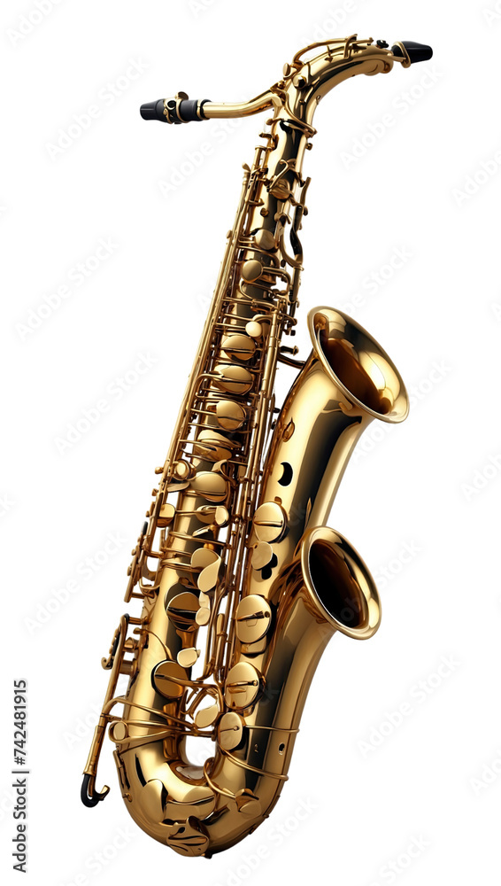 Fototapeta premium Saxophone isolated on a transparent background