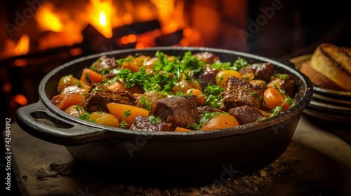 Hearty Irish Fare: Vibrant Food Photography Capturing the Richness of Traditional Irish Stew