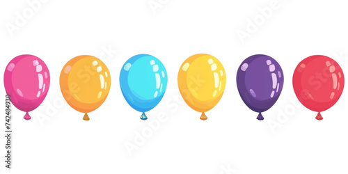 colorful balloons on a white background