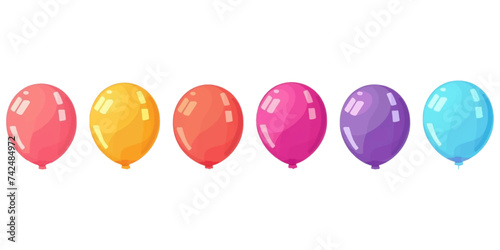 colorful balloons on a white background