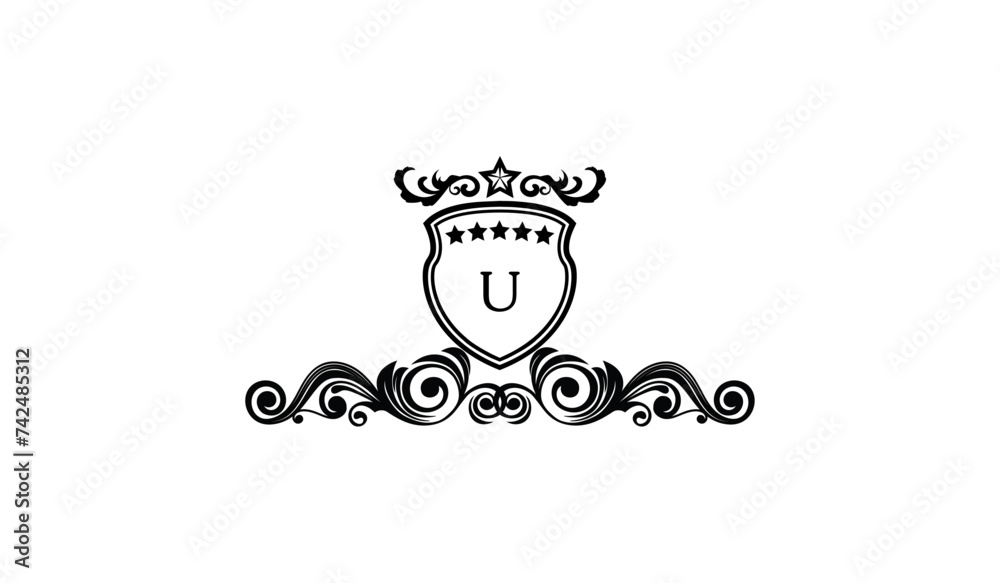 Luxury Crown Flat Alphabetical Logo Luxury Crown Flat Alphabetical Logo