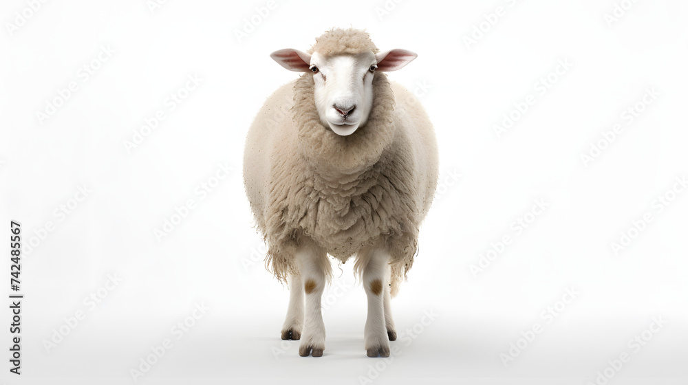 Fototapeta premium Sheep on white background