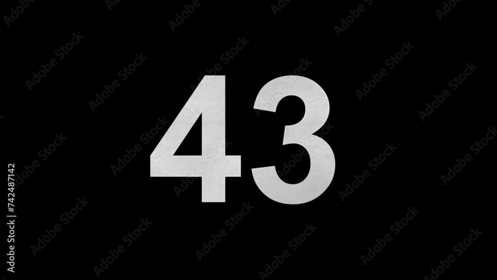 Number 43 in blue fire with alpha channel, number forty three Number 43 in blue fire with alpha channel, number forty three