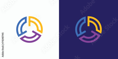 Abstract circle propeller circle vector logo design.