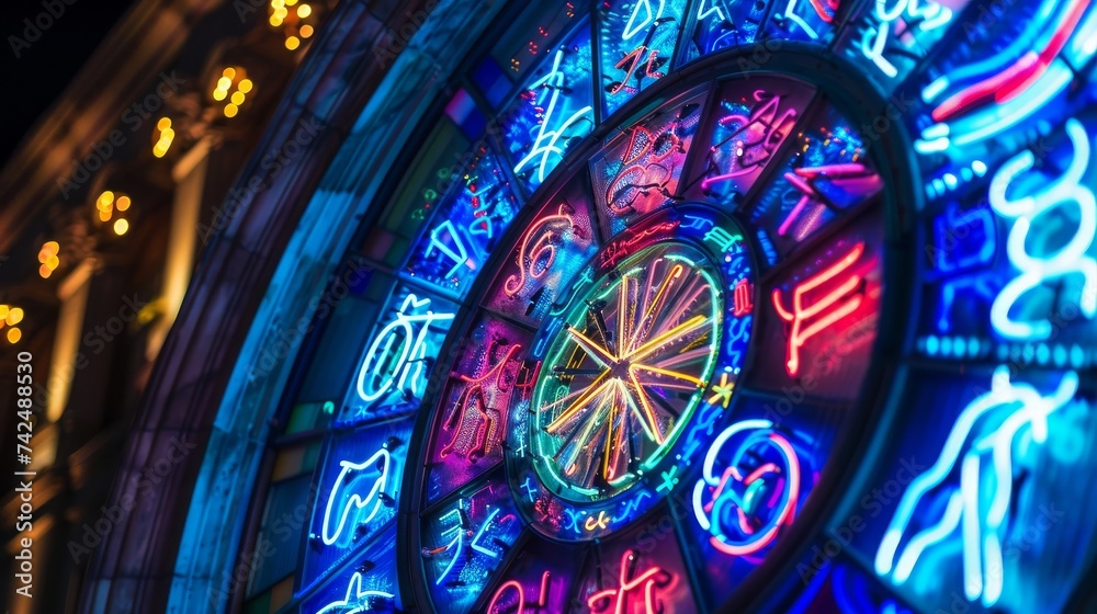 Illuminating the connection between zodiac signs and neon art