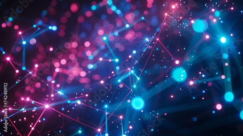 Neon astrological constellations illuminating the zodiac photo