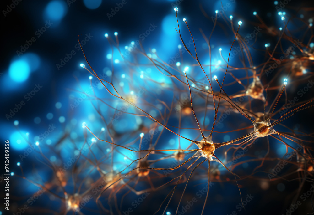 Fototapeta premium Unveiling the Intricacies of Human Brain Neurons, A Journey into Cognitive Wonders 