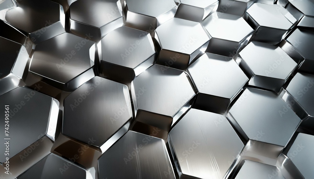Metallic grid of honeycomb shapes with a 3d render Metallic grid of honeycomb shapes with a 3d render