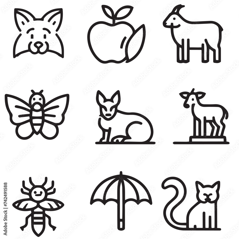 animal anatomy icons