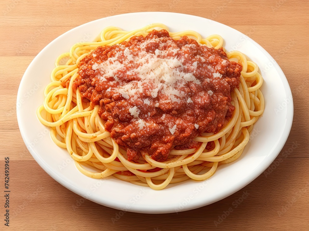 AI-generated free image of hearty bolognese and parmesan cheese on fresh spaghetti AI-generated free image of hearty bolognese and parmesan cheese on fresh spaghetti