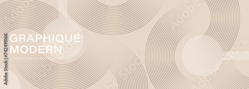 Wallpaper Mural Beige minimalistic abstract vector background with circles. Geometric background, wallpaper, poster, banner Torontodigital.ca