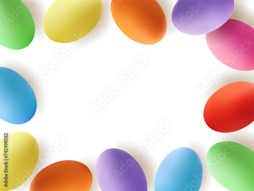 Easter frame for text, photos, cards and various designs with colorful Easter eggs.