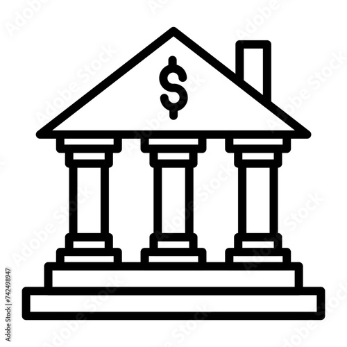 Bank line icon