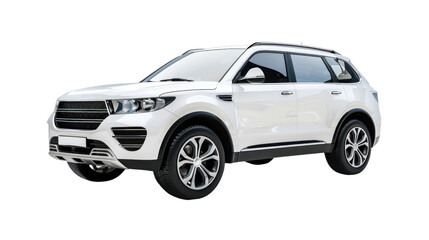 Family car,Luxury SUV isolated on transparent and white background.PNG image