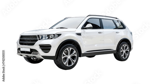 Family car,Luxury SUV isolated on transparent and white background.PNG image