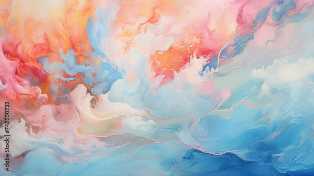 Beyond the splash, beneath the vibrant surface, a universe of abstract emotion awaits on this colorful canvas.