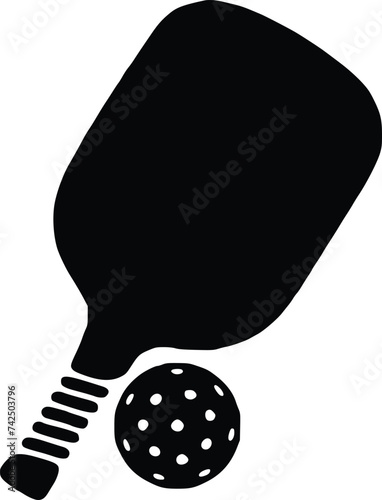 Vector Pickleball Paddles silhouette,Pickleball club and icons vector illustration, Pickleball Paddles flat vector icon, High quality vector