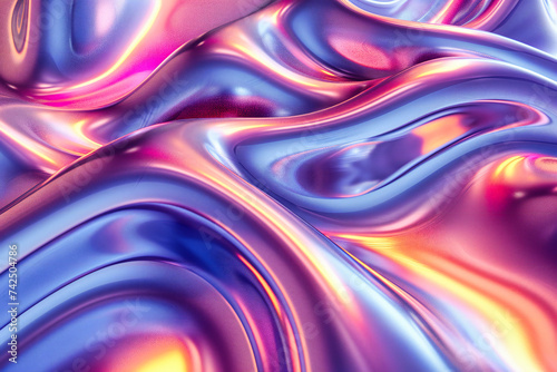 Modern liquid texture in blue and purple hues, illustrating a holographic and fluid design for a futuristic and artistic background